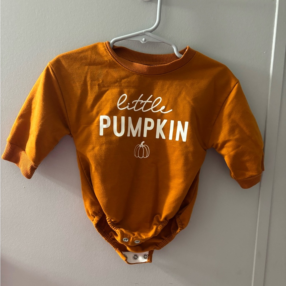 Little Pumpkin Orange Baby Onesie